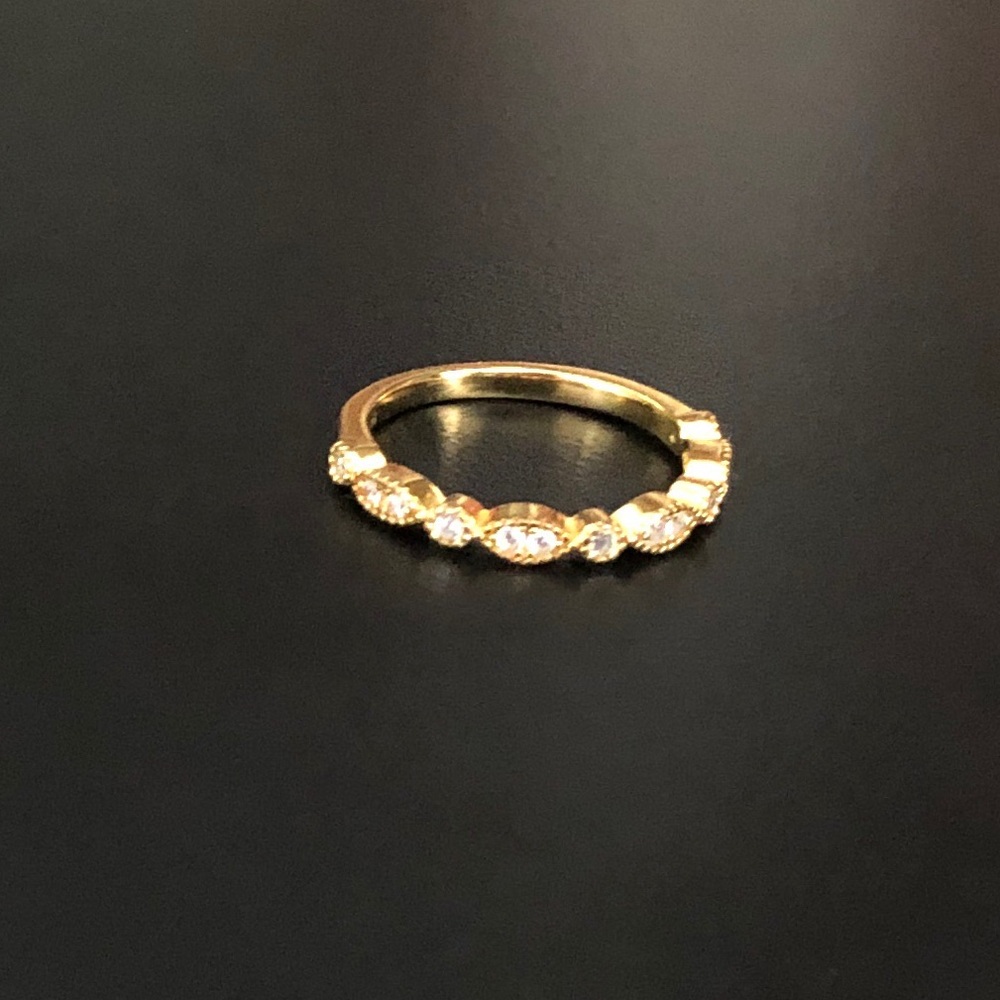 Vintage Gold Plated Minimalistic Ring Tiny CZ’s